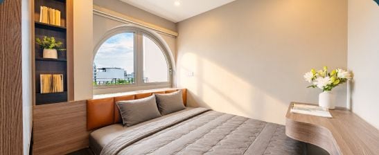Phòng ngủ căn hộ công nghệ do Haviland vận hành